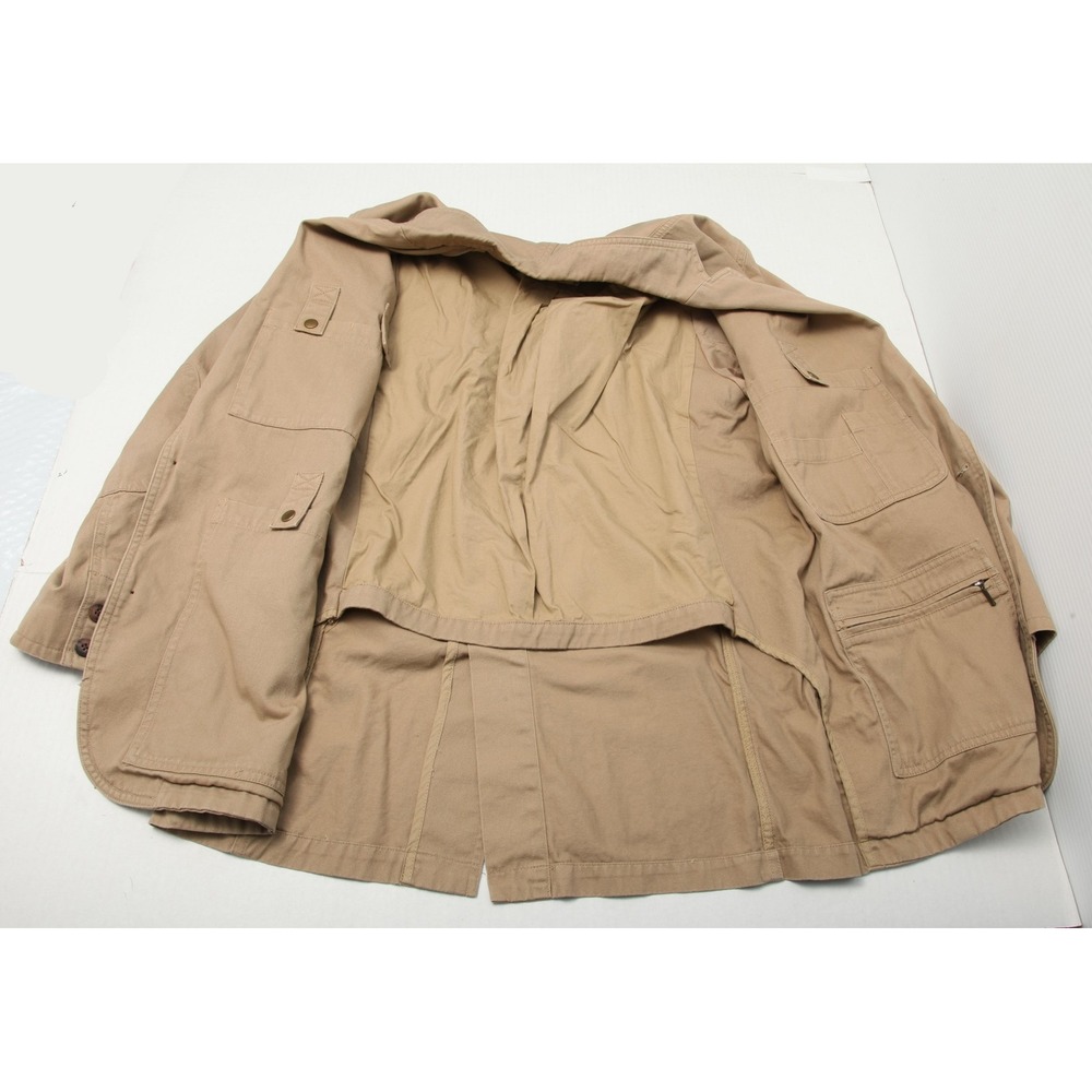 Duluth Trading Co Blazer Jacket Mens Medium Tan Cotton Workwear Utility Pockets - Picture 4 of 15